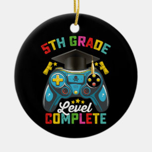 5th Grade Level Complete Graduation Gaming Gamer Ceramic Tree Decoration