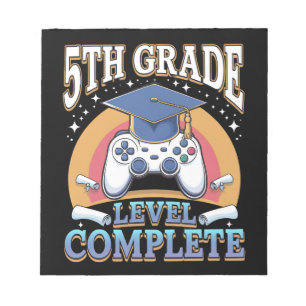 5th Grade Level Complete Graduation Gaming Gamer Notepad