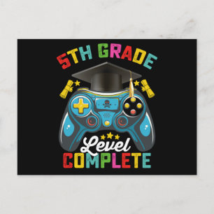 5th Grade Level Complete Graduation Gaming Gamer Postcard