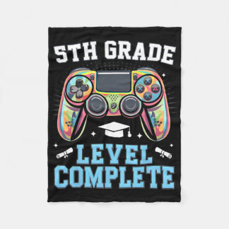 5th Grade Level Complete Last Day Of School Gamer  Fleece Blanket