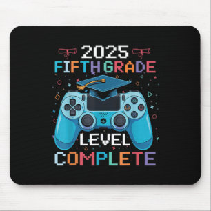 5th Grade Level Complete Video Gamer Boy Graduatio Mouse Pad