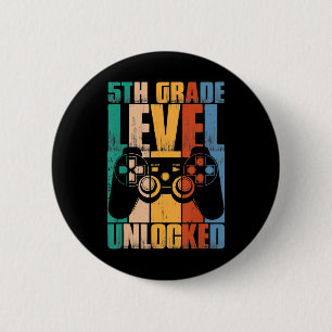 5th Grade Level Unlocked Back To School Game Contr 6 Cm Round Badge