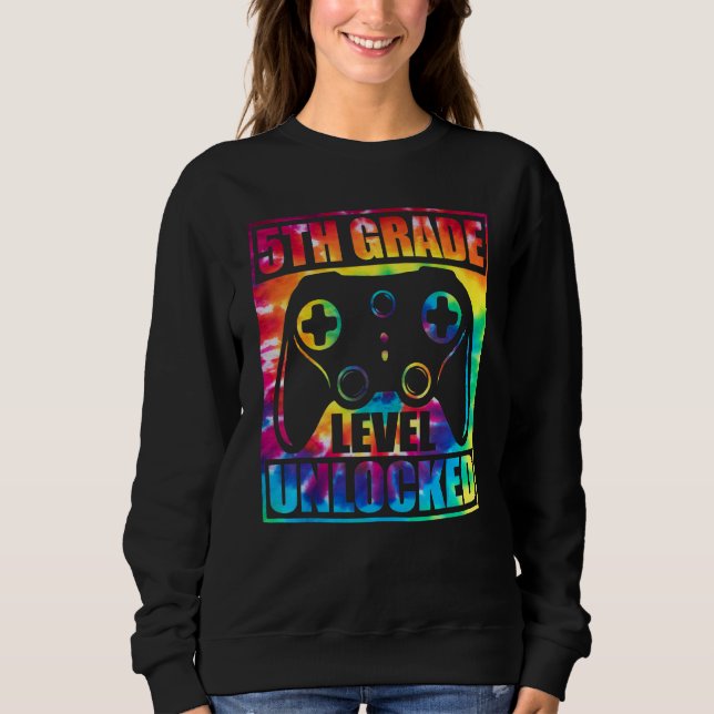 5th Grade Level Unlocked Back To School Video Game Sweatshirt (Front)