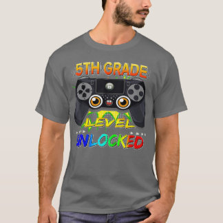 5th Grade Level Unlocked  First Day Of School Boys T-Shirt