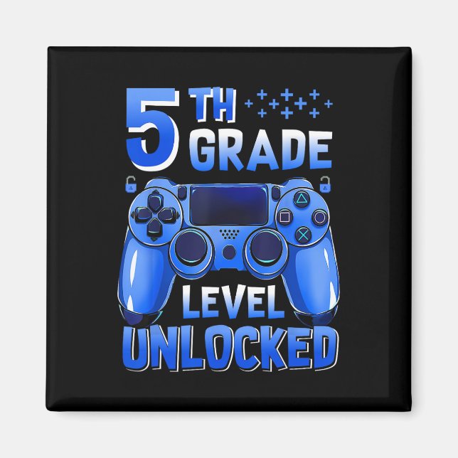 5th Grade Level Unlocked Gamer First Day Of School Magnet (Front)