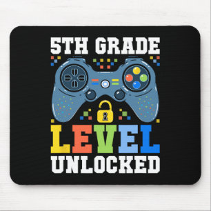 5th Grade Level Unlocked Gamer First Day Of School Mouse Pad