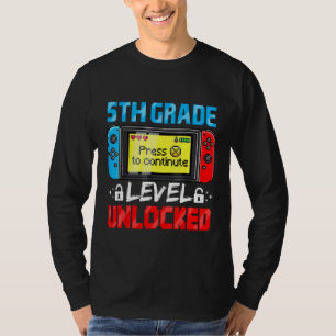 5th Grade Level Unlocked Gamer First Day Of School T-Shirt
