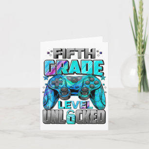 5th Grade Level Unlocked Gaming Gamer Boys Back To Card