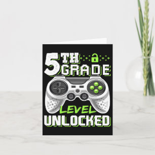 5th Grade Level Unlocked Video Game Back To School Card