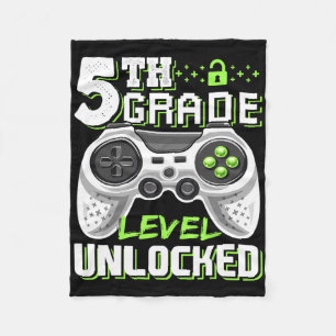 5th Grade Level Unlocked Video Game Byck To School Fleece Blanket