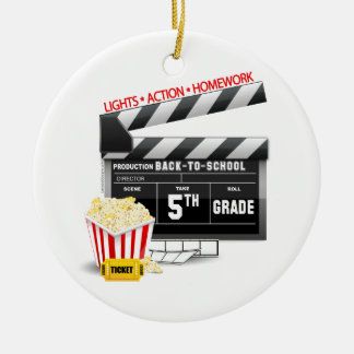 5th Grade Movie Clapboard Ceramic Tree Decoration