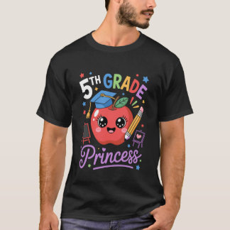 5th Grade Princess Back to School Girl Funny Stude T-Shirt
