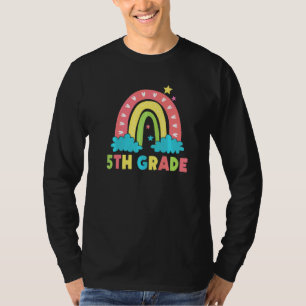 5th Grade Rainbow Girl Boys Teacher Hello 5th Grad T-Shirt