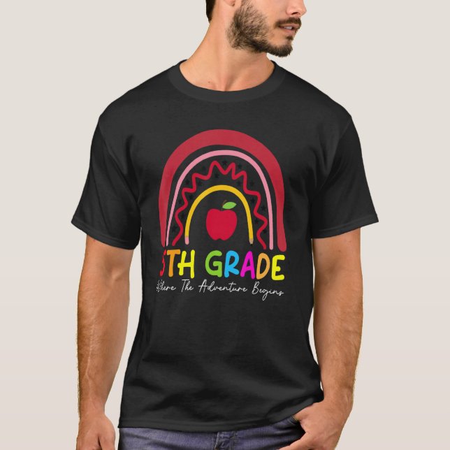 5th Grade Rainbow Teacher Team Second Grade Squad  T-Shirt (Front)
