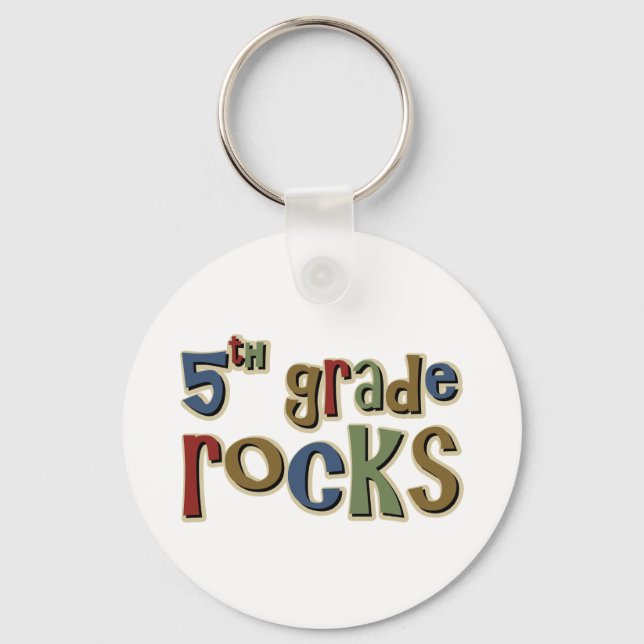 5th Grade Rocks Fifth Key Ring (Front)