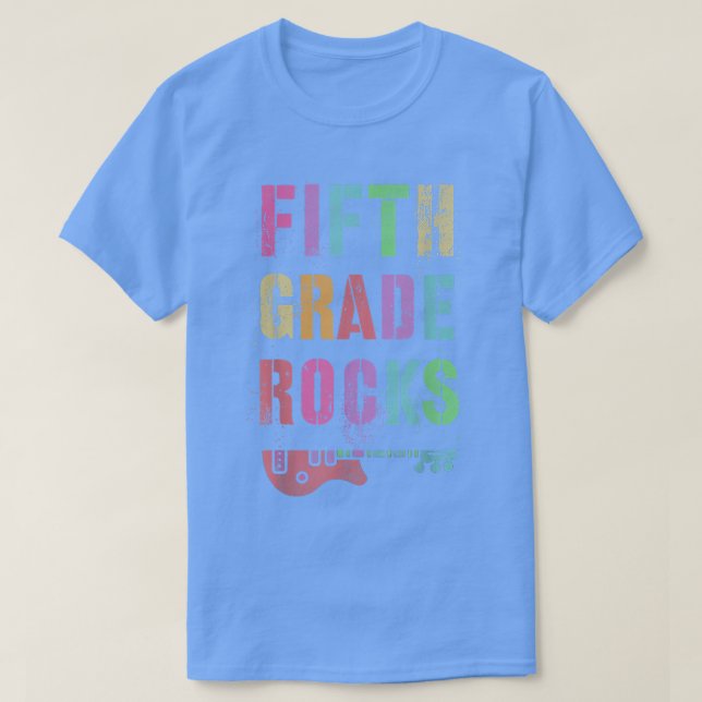 5th GRADE Rocks Student Teacher Rockstar Team Fift T-Shirt (Design Front)