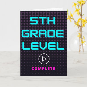 5th Grade School Graduation Gamer Girl Greeting Card