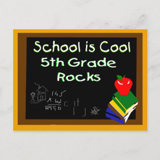 5th Grade School is Cool Postcard