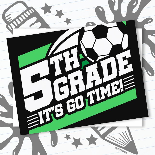 5th Grade Soccer Football First Day Back To School Postcard (Creator Uploaded)