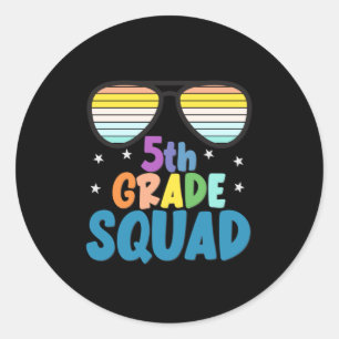5th Grade Squad Classic Round Sticker