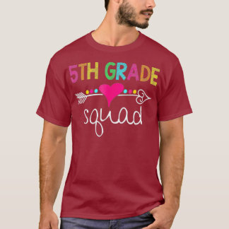 5th Grade Squad Fifth Teacher Student Team Back T-Shirt