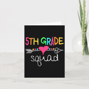 5th Grade Squad Fifth Teacher Student Team Back To Card