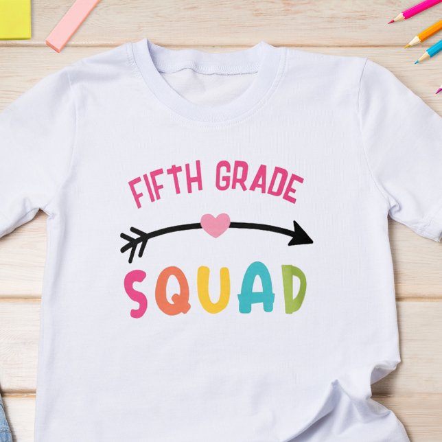5th Grade Squad School T-Shirt (Start the school year off with some fun with this cute back to school t-shirt.)
