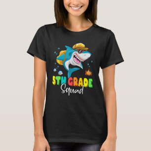 5th Grade Squad Shark Backpack Back To School Boy T-Shirt
