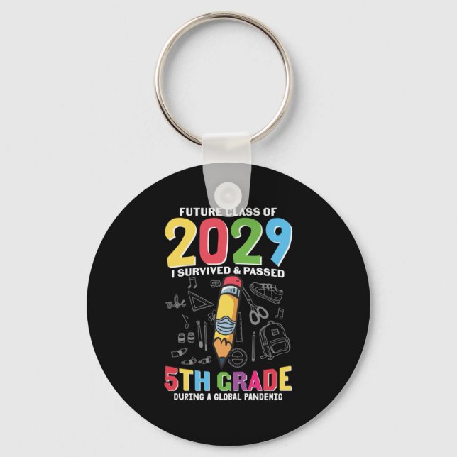 5th Grade Teacher 5th Grade During A Global Key Ring (Front)