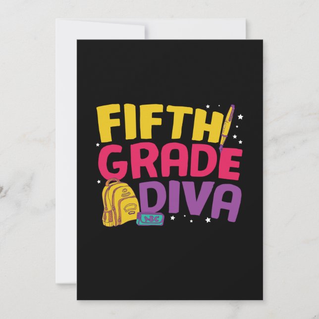 5th Grade Teacher Fifth Grade Diva Invitation (Front)
