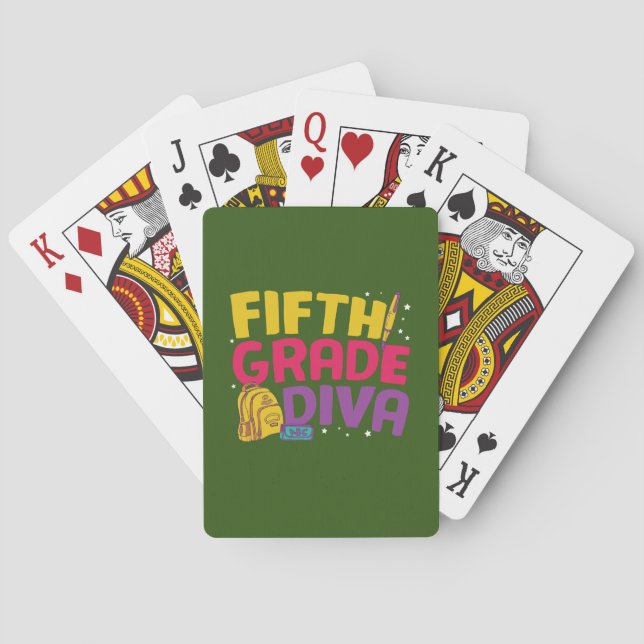 5th Grade Teacher Fifth Grade Diva Playing Cards (Back)