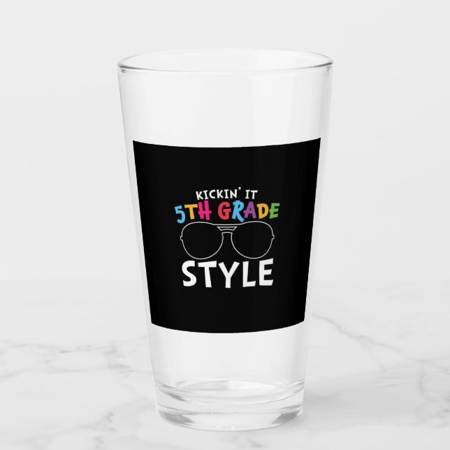 5th Grade Teacher Fifth Grade Style Glass (Front)