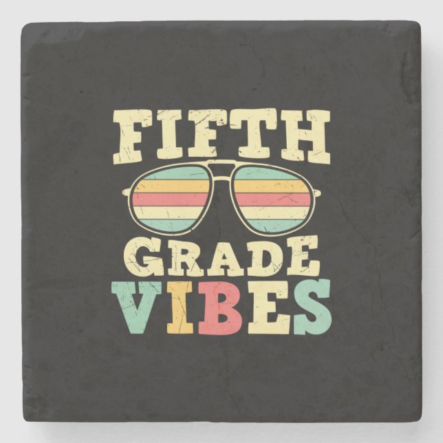 5th Grade Teacher Fifth Grade Vibes Stone Coaster (Front)