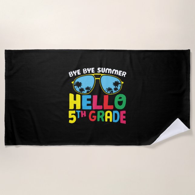 5th Grade Teacher Hello 5th Grade Beach Towel (Front)