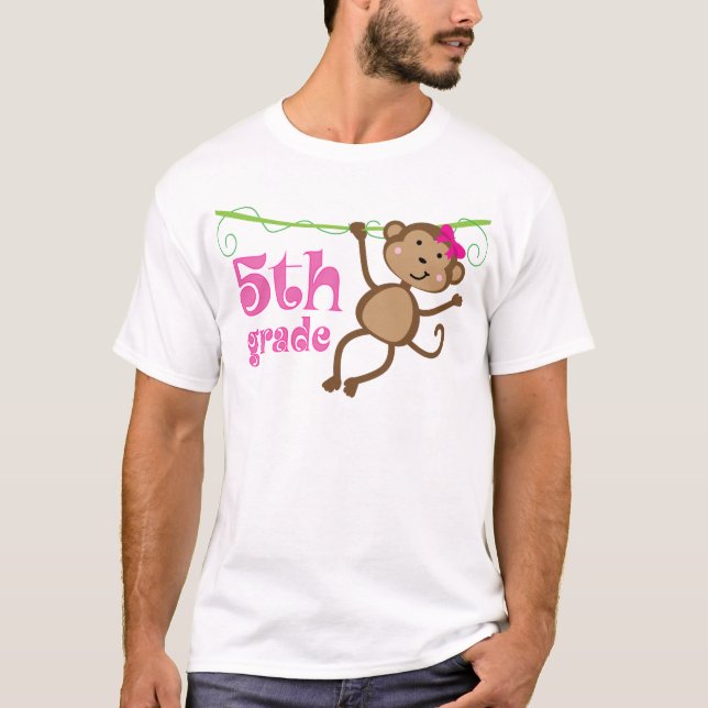 5th Grade Teacher Monkey Gift T-Shirt (Front)