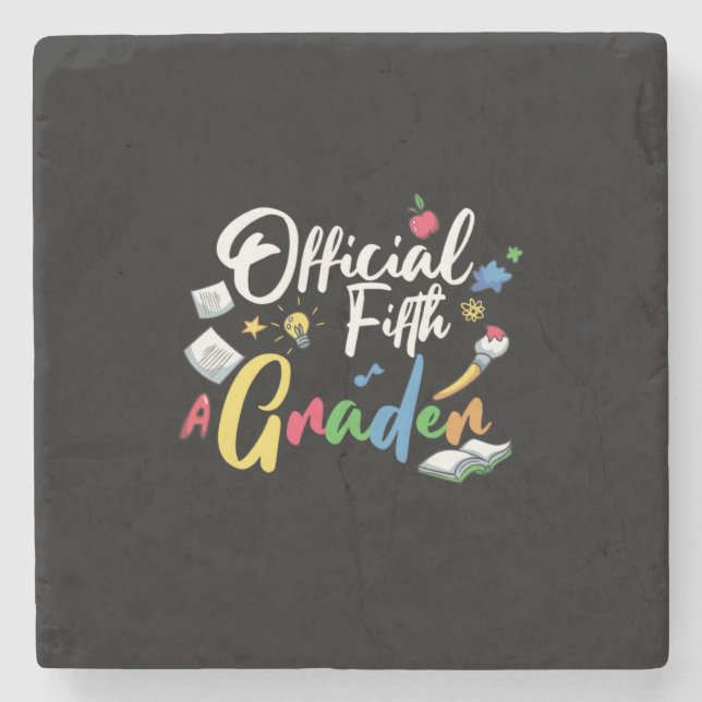 5th Grade Teacher Official Fifth Grade Stone Coaster (Front)