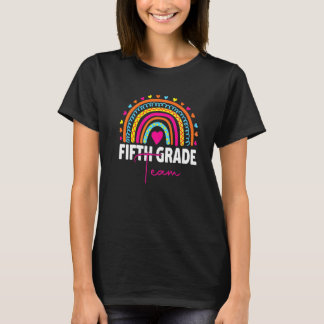 5th Grade Teacher Rainbow Back To School Hello Fif T-Shirt