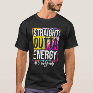 5th Grade Teacher Straight Outta Energy Groovy Tie T-Shirt