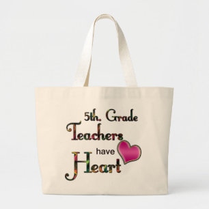 5th. Grade Teachers Have Heart Large Tote Bag