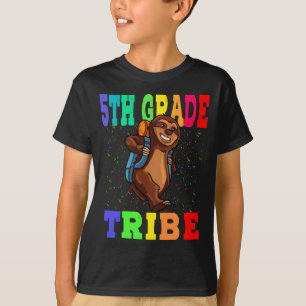 5th Grade Tribe Sloth Back To School T-Shirt