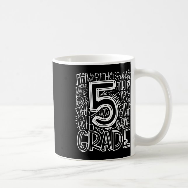 5th Grade Typography Team Fifth Grade Teacher Back Coffee Mug (Right)