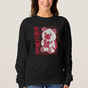 5th Grade Vibes Back to School Teddy Bear Japanese Sweatshirt
