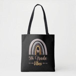 5th Grade Vibes Rainbow Fifth Grade Back to School Tote Bag