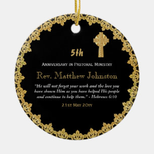 5th Ordination Anniversary Personalized Scripture Ceramic Tree Decoration