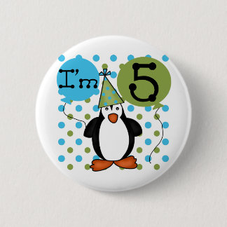 5th Penguin Birthday tshirts and Gifts 6 Cm Round Badge