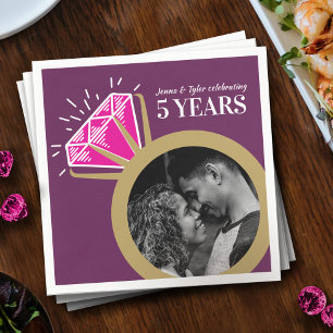 5th pink tourmaline anniversary gold ring photo napkin