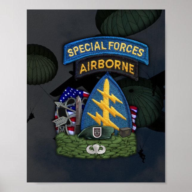 5th special forces green berets flash print (Front)