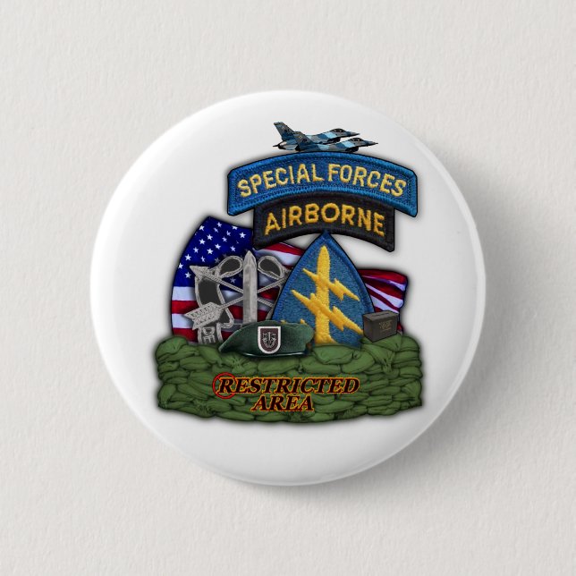 5th special forces green berets veterans Button (Front)