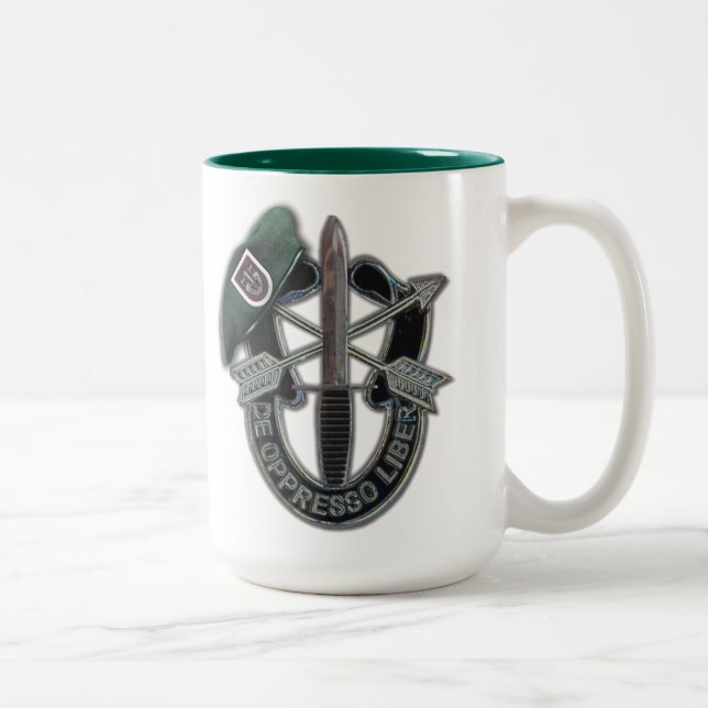 5th Special forces green berets veterans vets Two-Tone Coffee Mug (Right)