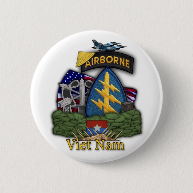 5th special forces green berets vietnam Button (Front)